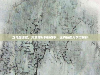 立马加速器，高效提分的新引擎，全方位助力学习跃升