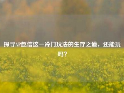 探寻AP赵信这一冷门玩法的生存之道，还能玩吗？