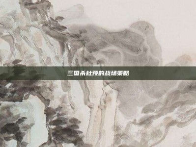 三国杀杜预的战场策略
