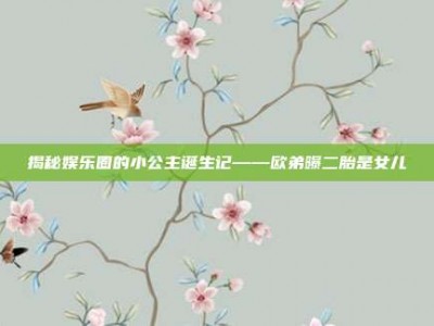 揭秘娱乐圈的小公主诞生记——欧弟曝二胎是女儿