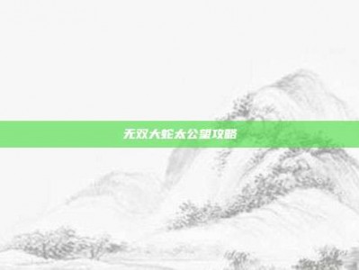 无双大蛇太公望攻略