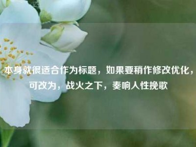 本身就很适合作为标题，如果要稍作修改优化，可改为，战火之下，奏响人性挽歌