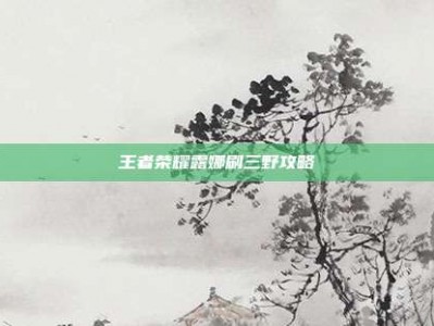王者荣耀露娜刷三野攻略