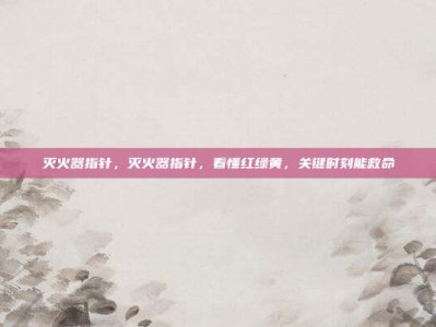 灭火器指针，灭火器指针，看懂红绿黄，关键时刻能救命