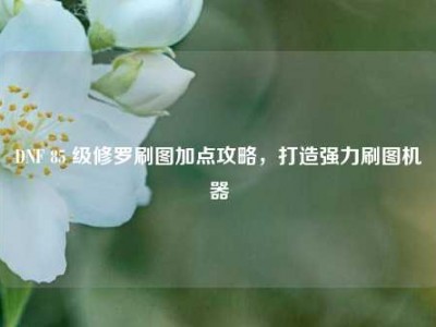 DNF 85 级修罗刷图加点攻略，打造强力刷图机器