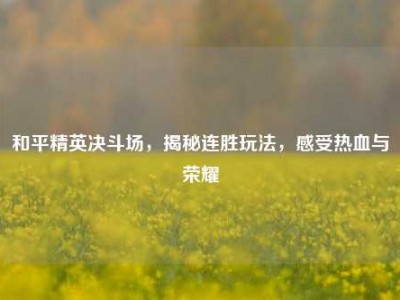 和平精英决斗场，揭秘连胜玩法，感受热血与荣耀