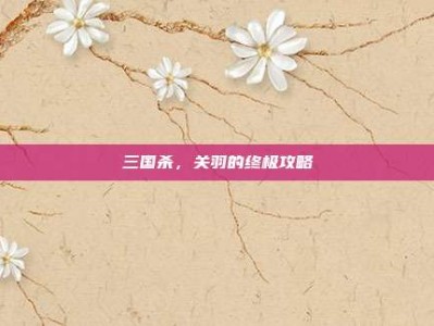 三国杀，关羽的终极攻略