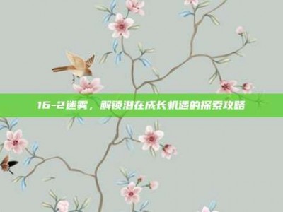 16-2迷雾，解锁潜在成长机遇的探索攻略
