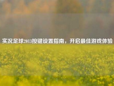 实况足球2013按键设置指南，开启最佳游戏体验