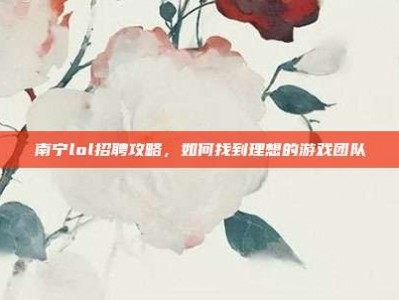 南宁lol招聘攻略，如何找到理想的游戏团队