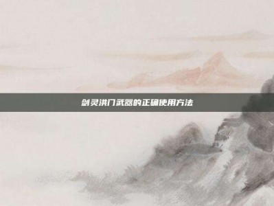剑灵洪门武器的正确使用方法