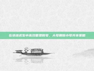 在绝地求生中高效管理账号，大号删除小号共享策略