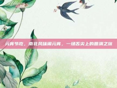 元宵节吃，南北风味闹元宵，一场舌尖上的圆满之旅
