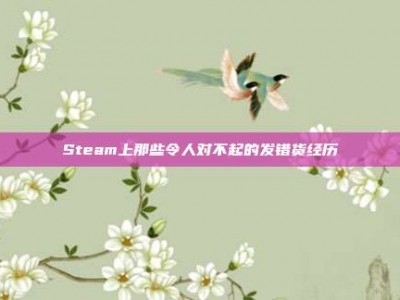 Steam上那些令人对不起的发错货经历