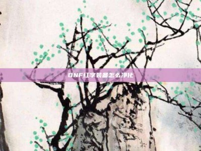 DNF红字装备怎么净化