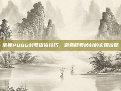 掌握PUBG封号查询技巧，避免账号被封的实用攻略