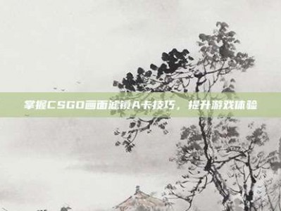 掌握CSGO画面滤镜A卡技巧，提升游戏体验