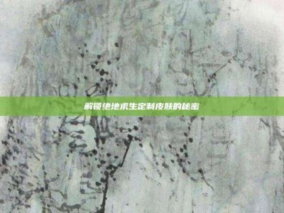 解锁绝地求生定制皮肤的秘密