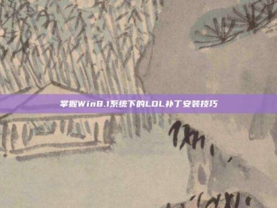 掌握Win8.1系统下的LOL补丁安装技巧