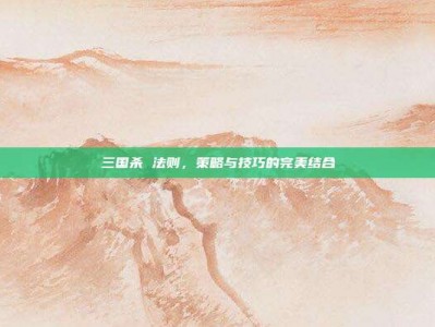 三国杀 法则，策略与技巧的完美结合
