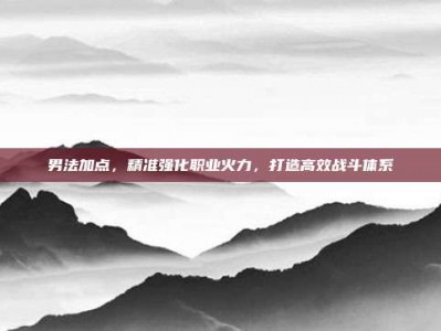 男法加点，精准强化职业火力，打造高效战斗体系