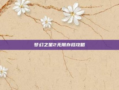 梦幻之星2无限存档攻略