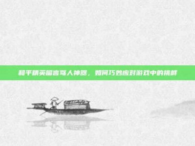 和平精英留言骂人神器，如何巧妙应对游戏中的挑衅