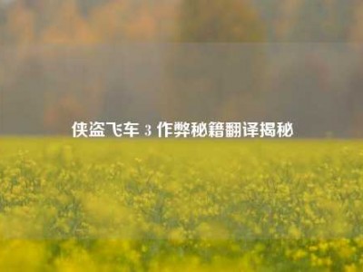 侠盗飞车 3 作弊秘籍翻译揭秘