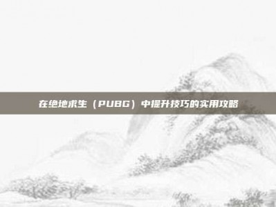在绝地求生（PUBG）中提升技巧的实用攻略