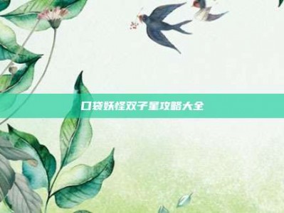 口袋妖怪双子星攻略大全