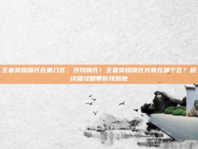 王者荣耀嗨氏在第几区，寻找嗨氏！王者荣耀嗨氏究竟在哪个区？超详细攻略带你找到他