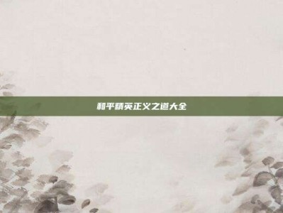 和平精英正义之道大全