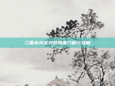 三国杀孙资刘放强度分析与攻略
