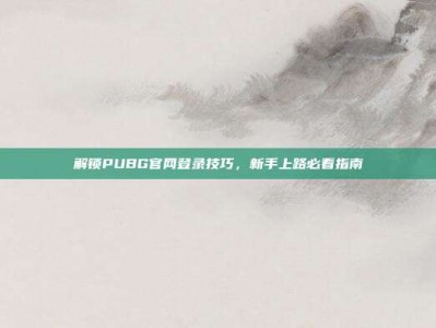 解锁PUBG官网登录技巧，新手上路必看指南