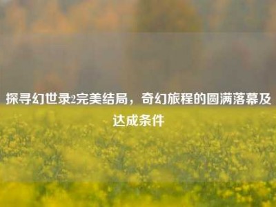 探寻幻世录2完美结局，奇幻旅程的圆满落幕及达成条件