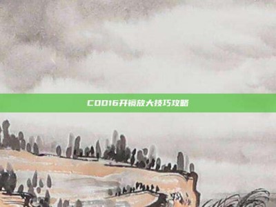 COD16开镜放大技巧攻略