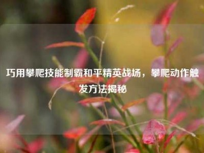 巧用攀爬技能制霸和平精英战场，攀爬动作触发方法揭秘