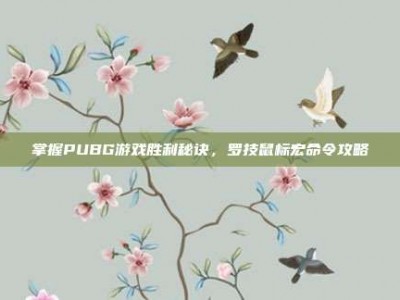 掌握PUBG游戏胜利秘诀，罗技鼠标宏命令攻略