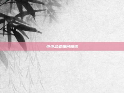 小小忍者如何赚钱