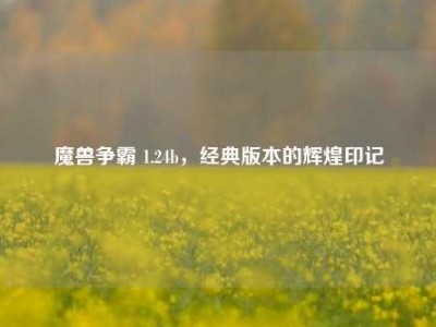 魔兽争霸 1.24b，经典版本的辉煌印记