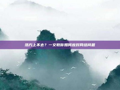 浩方上不去？一文教你如何应对网络问题
