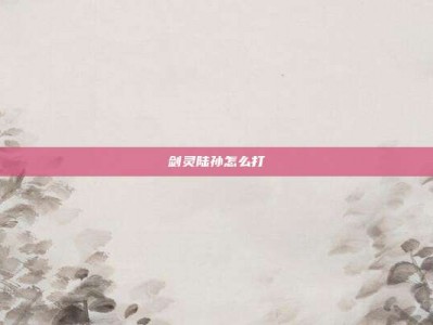 剑灵陆孙怎么打