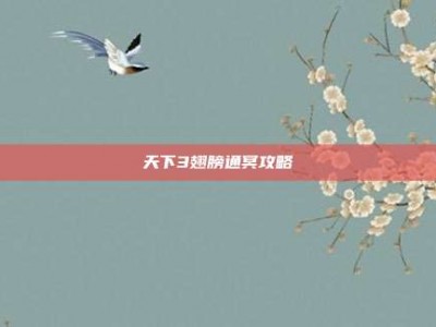 天下3翅膀通冥攻略
