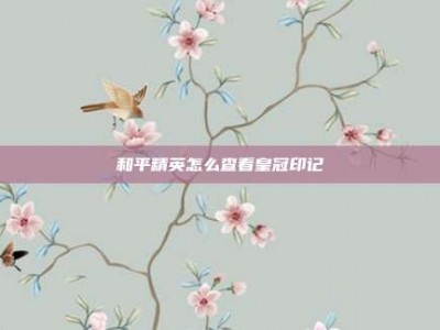 和平精英怎么查看皇冠印记