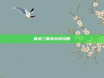 袁术三国杀台词攻略