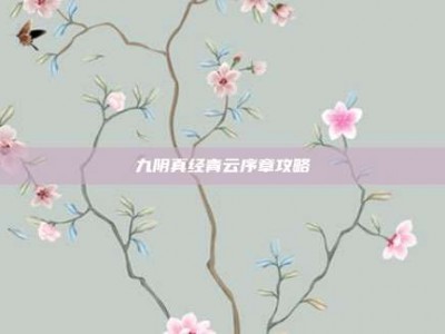 九阴真经青云序章攻略