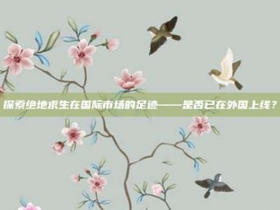 探索绝地求生在国际市场的足迹——是否已在外国上线？