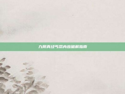 九阴真经丐帮内应破解指南