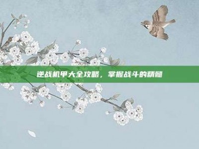 逆战机甲大全攻略，掌握战斗的精髓