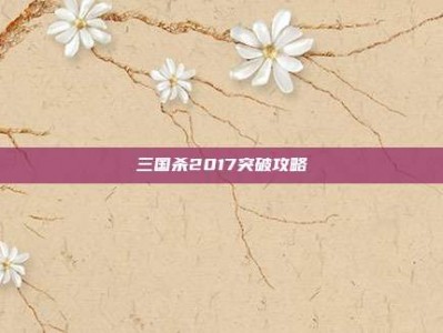 三国杀2017突破攻略